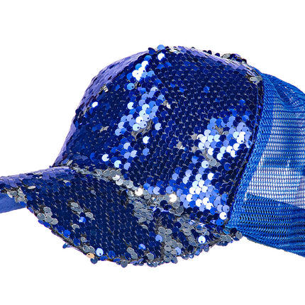 Wilbers & Wilbers Baseball Cap Pailletten Blauw