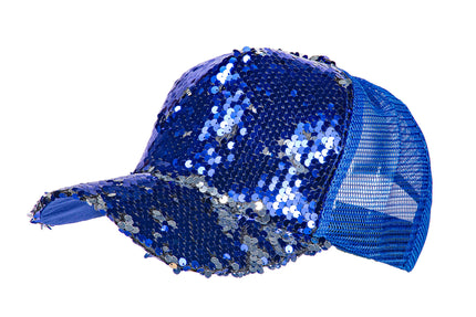 Wilbers & Wilbers Baseball Cap Pailletten Blauw