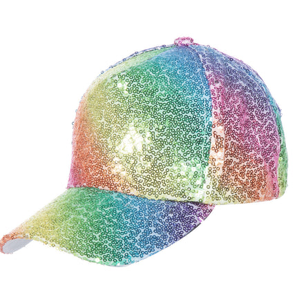 Wilbers & Wilbers Baseball Cap Pailletten Regenboog