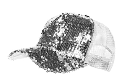 Wilbers & Wilbers Baseball Cap Pailletten Zilver