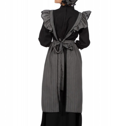 Wilbers & Wilbers Boerenbruiloft dames schort en muts zwart/grijs