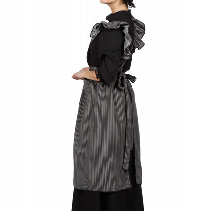 Wilbers & Wilbers Boerenbruiloft dames schort en muts zwart/grijs