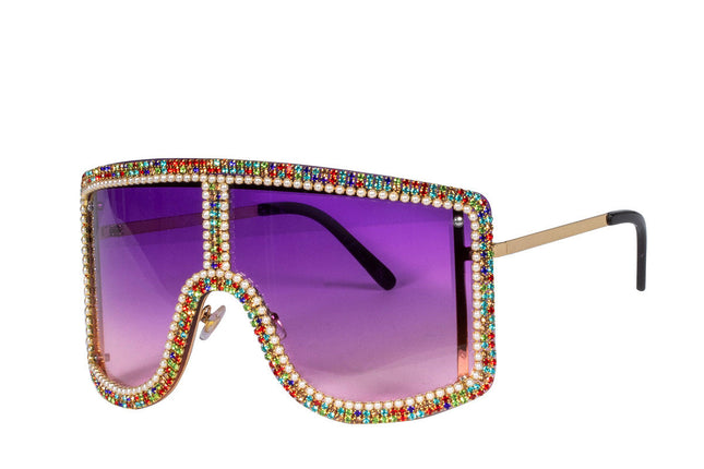 Wilbers & Wilbers Bril Fout Groot Paars Met Steentjes