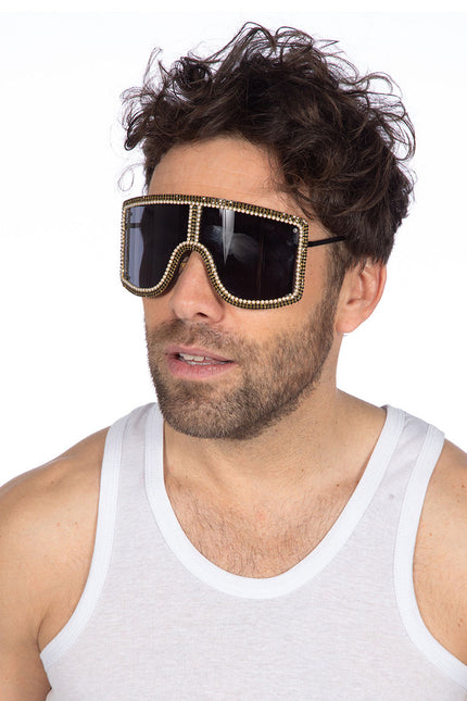 Wilbers & Wilbers Bril Fout Groot Zwart Met Steentjes