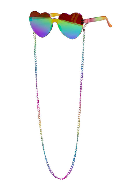 Wilbers & Wilbers Bril Regenboog Hartjes Met Ketting