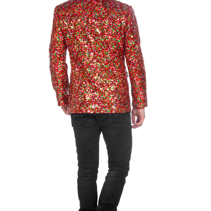 Wilbers & Wilbers Colbert Luxe Pailletten Rood Groen Heren