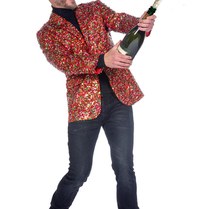 Wilbers & Wilbers Colbert Luxe Pailletten Rood Groen Heren