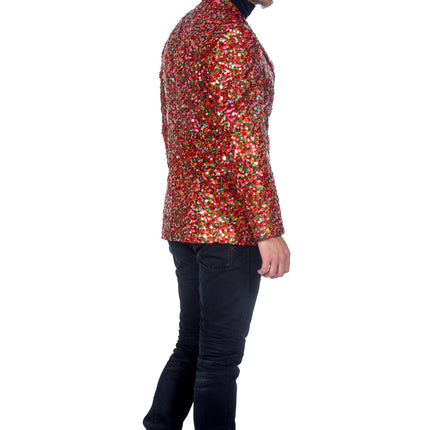 Wilbers & Wilbers Colbert Luxe Pailletten Rood Groen Heren