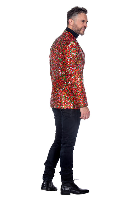 Wilbers & Wilbers Colbert Luxe Pailletten Rood Groen Heren