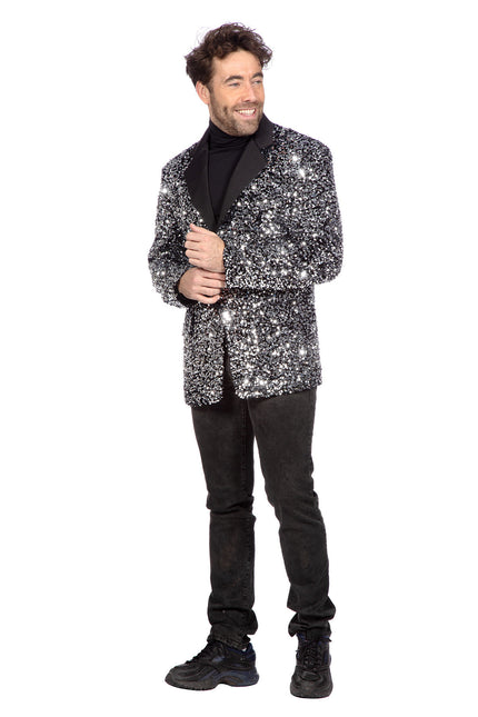 Wilbers & Wilbers Colbert Luxe Pailletten Zilver Heren