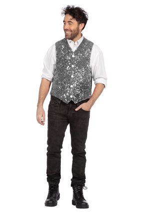 Wilbers & Wilbers Deluxe Gilet Pailletten Zilver Heren