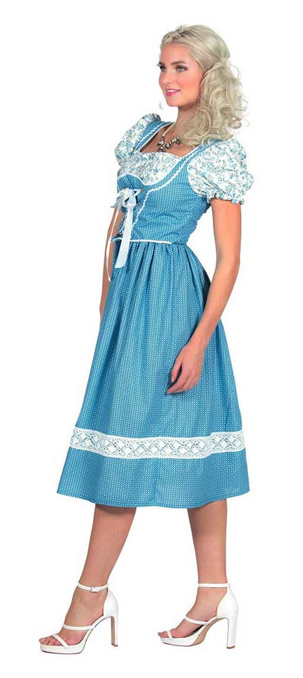 Wilbers & Wilbers Dirndl Jurk Lang Blauw