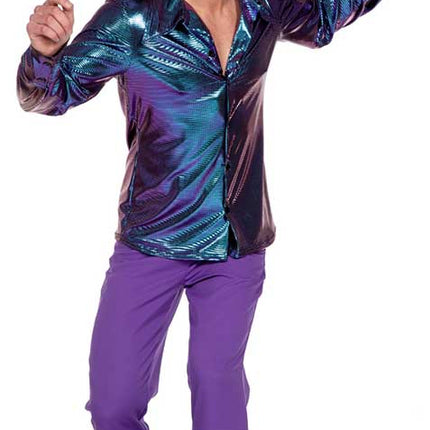Wilbers & Wilbers Disco Shirt Paars/Blauw Heren