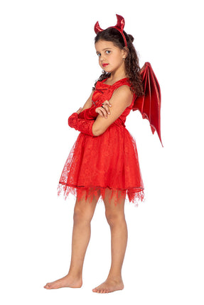 Wilbers & Wilbers Duivel Jurkje Met Vleugels En Tiara Kinderen