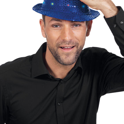 Wilbers & Wilbers Gangsterhoed Pailletten En Verlichting Blauw
