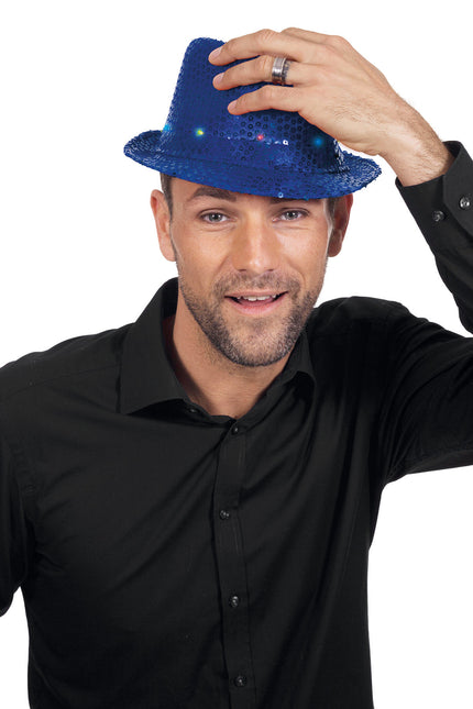 Wilbers & Wilbers Gangsterhoed Pailletten En Verlichting Blauw