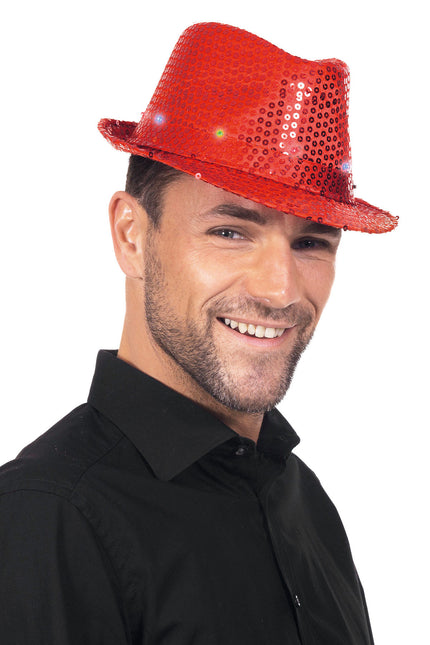 Wilbers & Wilbers Gangsterhoed Pailletten En Verlichting Rood