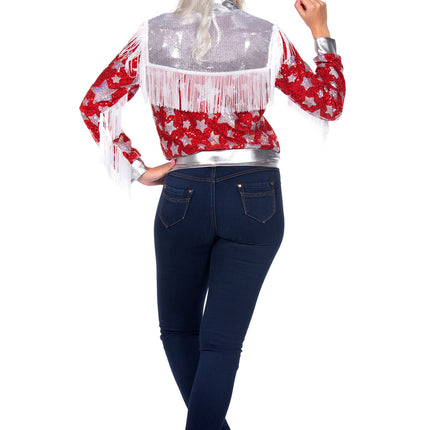 Wilbers & Wilbers Glamorous dames jas rood met sterren