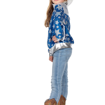 Wilbers & Wilbers Glamorous kids jas blauw met sterren