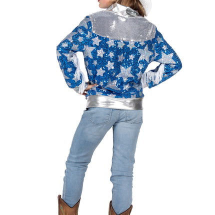 Wilbers & Wilbers Glamorous kids jas blauw met sterren