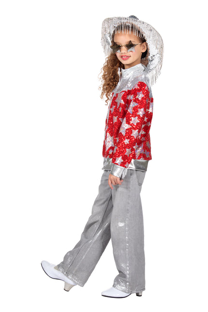 Wilbers & Wilbers Glamorous kids jas rood met sterren