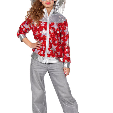 Wilbers & Wilbers Glamorous kids jas rood met sterren