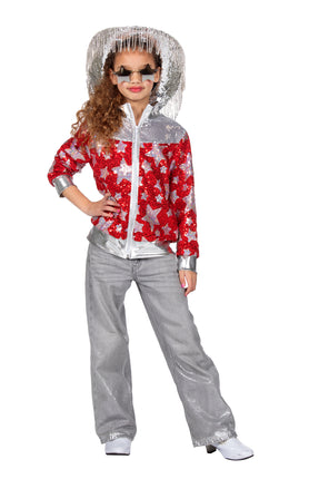 Wilbers & Wilbers Glamorous kids jas rood met sterren