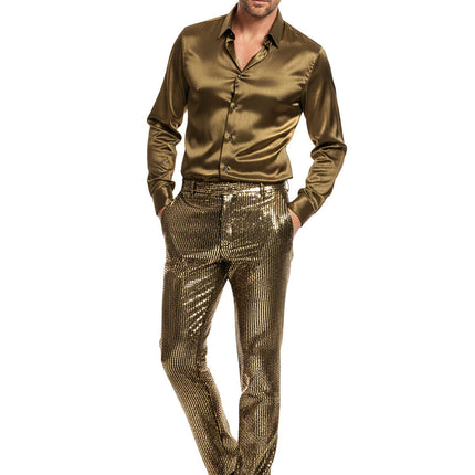 Wilbers & Wilbers Glitter Wave Broek Goud Heren