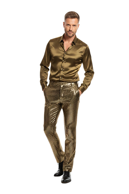 Wilbers & Wilbers Glitter Wave Broek Goud Heren