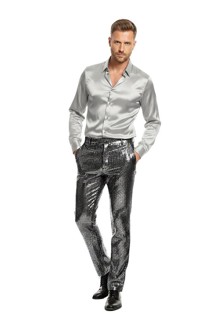 Wilbers & Wilbers Glitter Wave Broek Zilver Heren