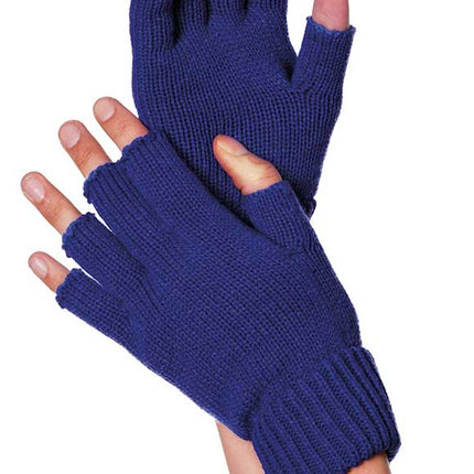 Wilbers & Wilbers Handschoenen Gebreid Vingerloos Blauw