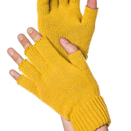 Wilbers & Wilbers Handschoenen Gebreid Vingerloos Geel