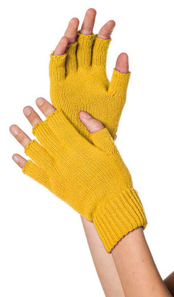 Wilbers & Wilbers Handschoenen Gebreid Vingerloos Geel