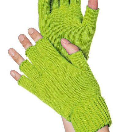 Wilbers & Wilbers Handschoenen Gebreid Vingerloos Neon Groen
