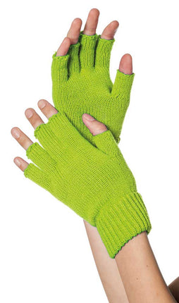 Wilbers & Wilbers Handschoenen Gebreid Vingerloos Neon Groen