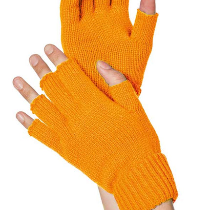Wilbers & Wilbers Handschoenen Gebreid Vingerloos Neon Oranje