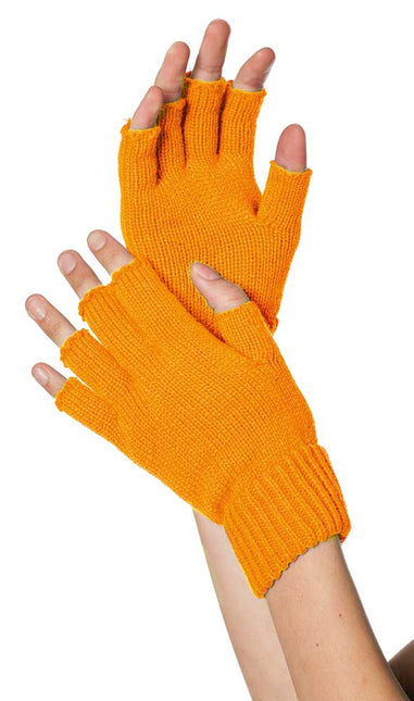 Wilbers & Wilbers Handschoenen Gebreid Vingerloos Neon Oranje
