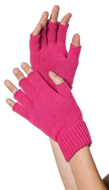 Wilbers & Wilbers Handschoenen Gebreid Vingerloos Neon Roze