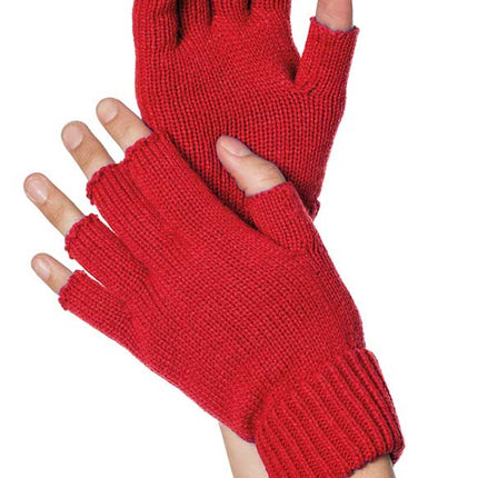 Wilbers & Wilbers Handschoenen Gebreid Vingerloos Rood