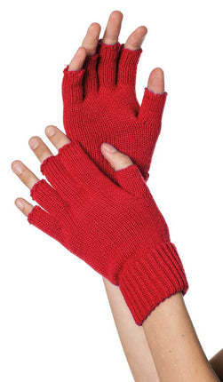 Wilbers & Wilbers Handschoenen Gebreid Vingerloos Rood