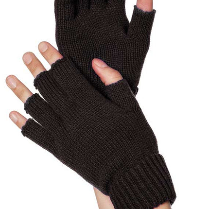 Wilbers & Wilbers Handschoenen Gebreid Vingerloos Zwart