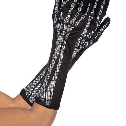 Wilbers & Wilbers Handschoenen Skelet Strass