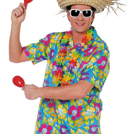 Wilbers & Wilbers Hawaii Shirt Blauw Bloemen Heren