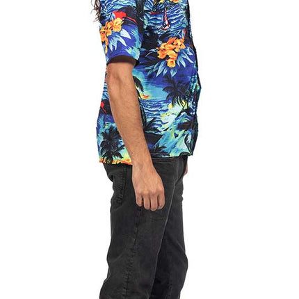 Wilbers & Wilbers Hawaii Shirt Blauw Palmboom Heren