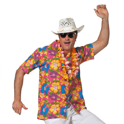 Wilbers & Wilbers Hawaii Shirt Roze Bloemen Heren