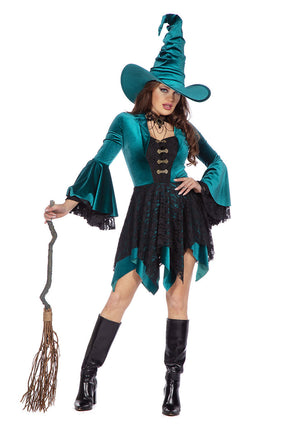 Wilbers & Wilbers Heksenjurk Velvet Groen Dames