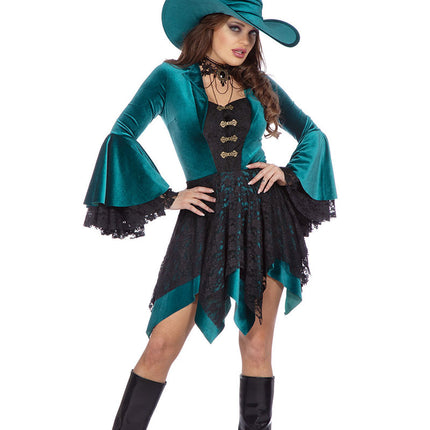 Wilbers & Wilbers Heksenjurk Velvet Groen Dames