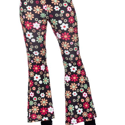 Wilbers & Wilbers Hippiebroek Zwart met bloemen Dames