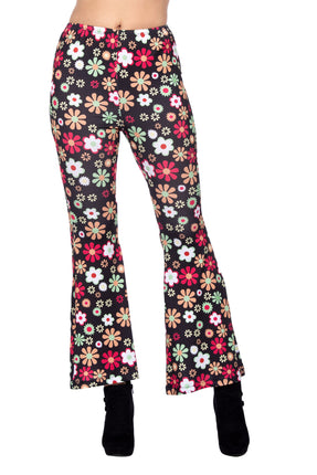 Wilbers & Wilbers Hippiebroek Zwart met bloemen Dames