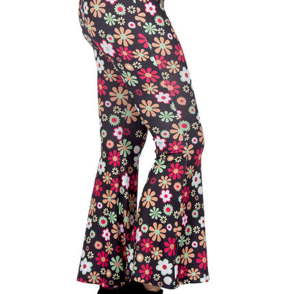 Wilbers & Wilbers Hippiebroek Zwart met bloemen Dames